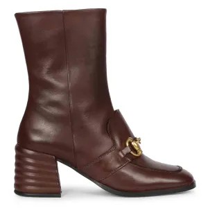 Saint Daffodil Chocolate Leather High Ankle Boots