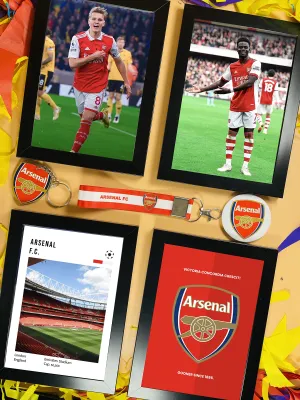 SINCE 7 STORE Arsenal Football Special Frame Gift Box For Gooners Includes: FOUR 5x7 Inches Frames, ONE Keychain, ONE Tag, ONE Club Badge