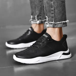 Sneakers Leather Round Toe Fashion Shoes For Men