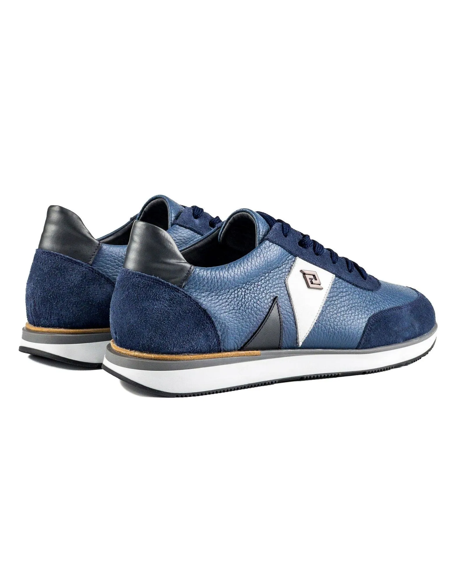 T-Forza Navy Blue Suede Navy Blue Genuine Leather Men's Sports Sneaker Shoes