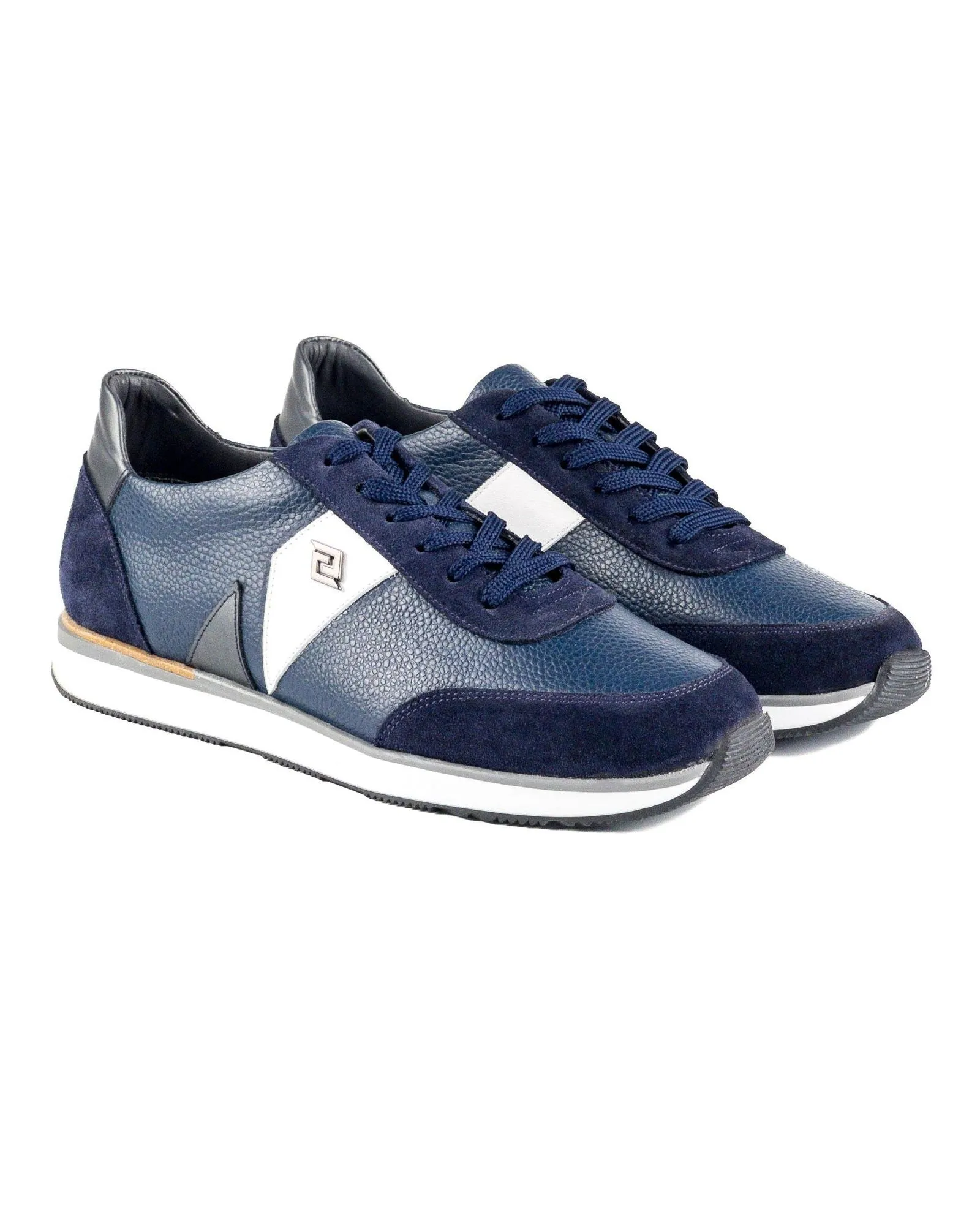 T-Forza Navy Blue Suede Navy Blue Genuine Leather Men's Sports Sneaker Shoes