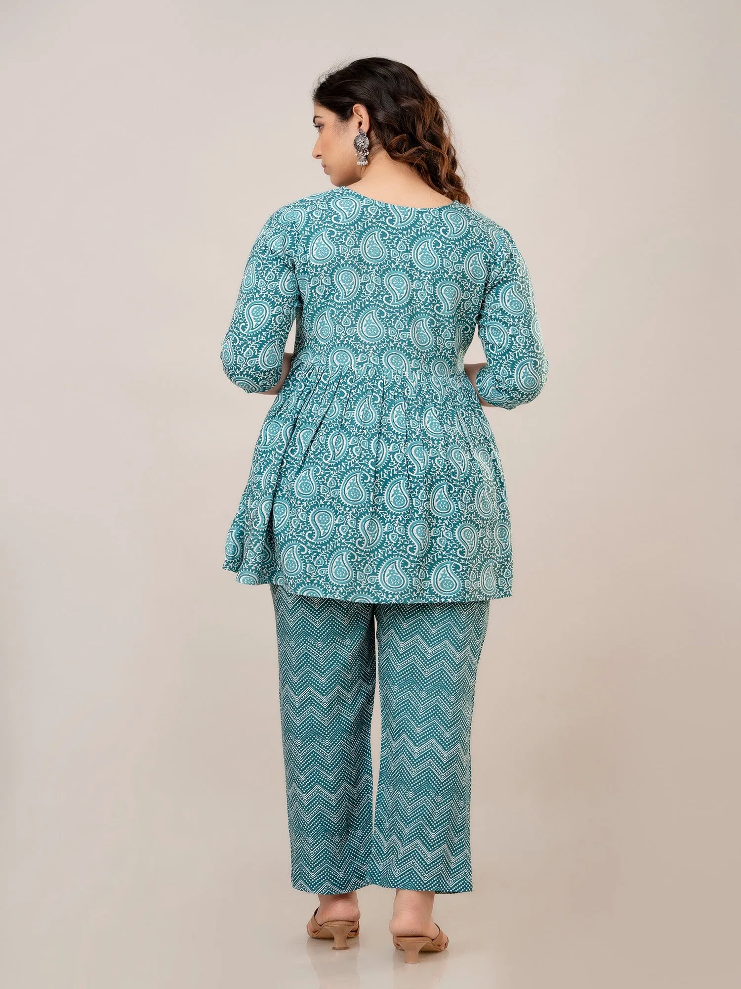 Teal Rayon Top and Pant Maternity Set