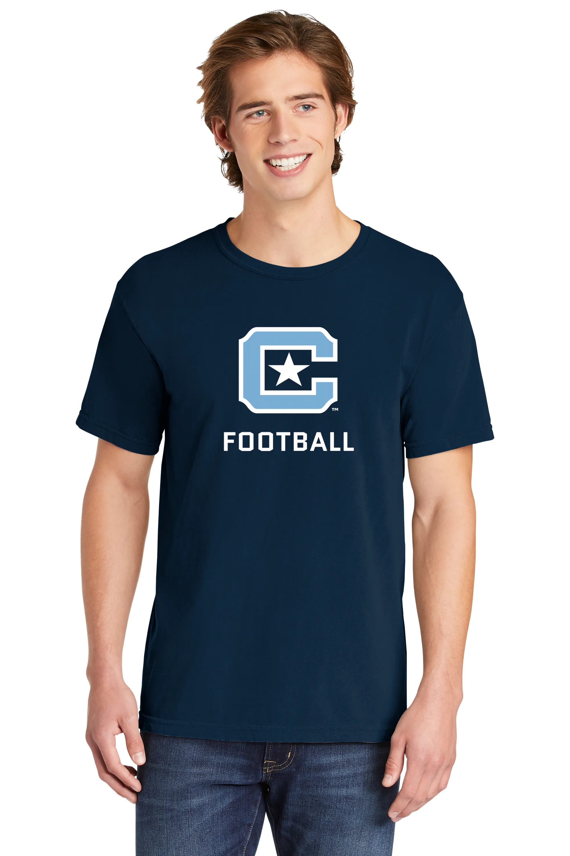 The Citadel C, Sports - Football,  Comfort Colors ® Heavyweight Ring Spun Tee Shirt