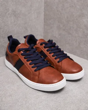 Tomaz TR560M Men's Court Sneakers (Brown)