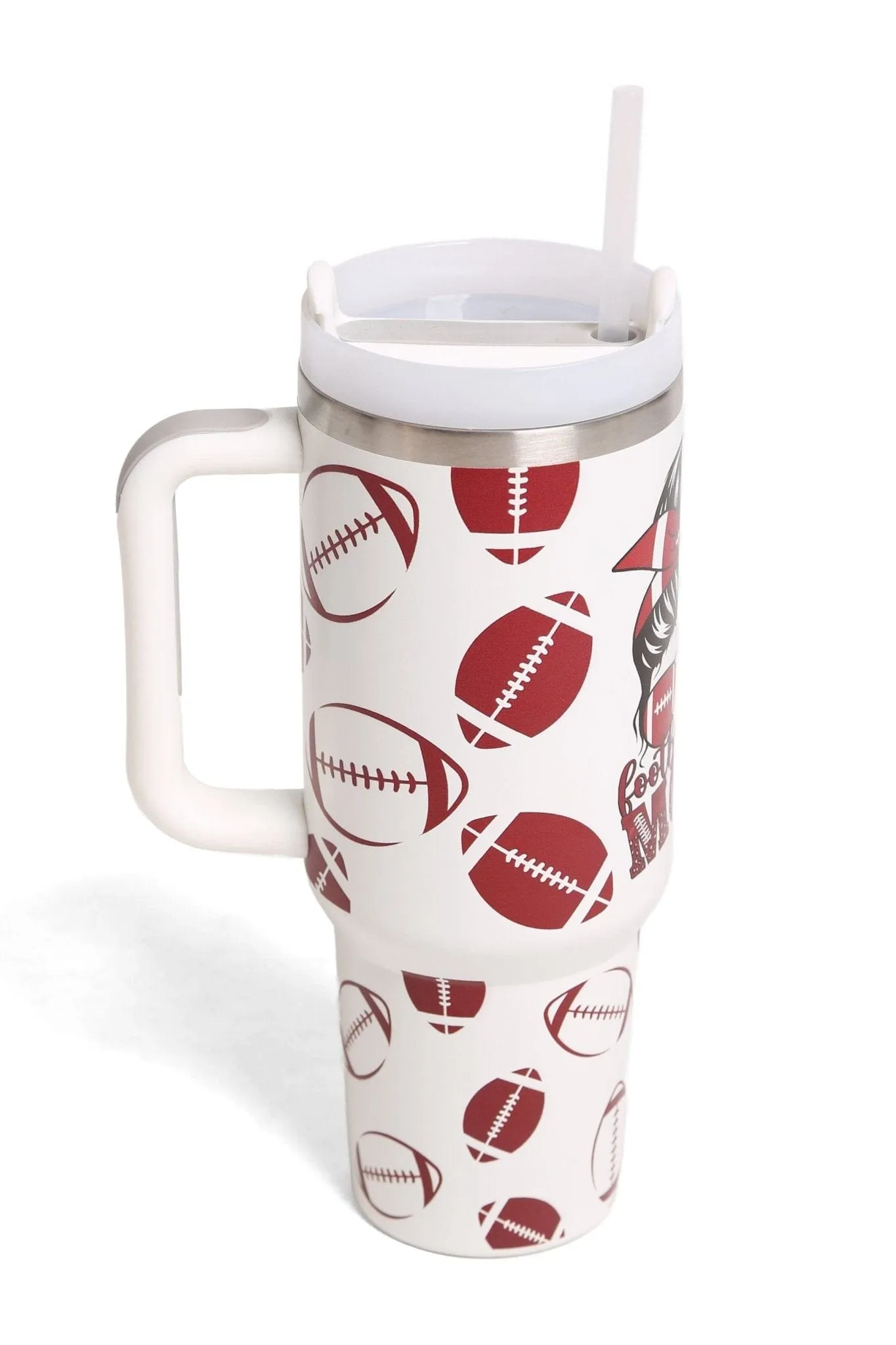 TUM809 Baseball/Football Mom 40 Oz Tumbler With Handle