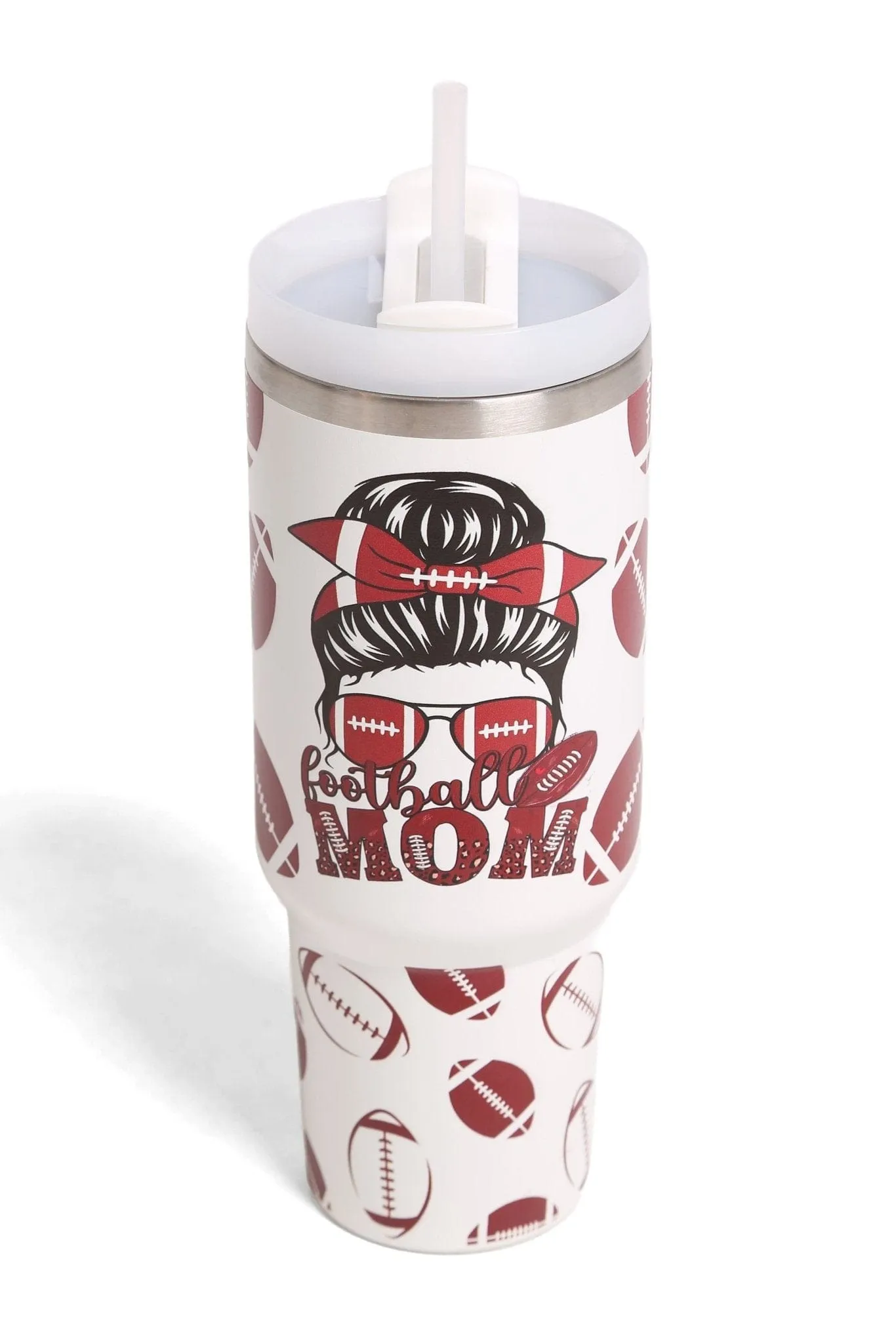 TUM809 Baseball/Football Mom 40 Oz Tumbler With Handle