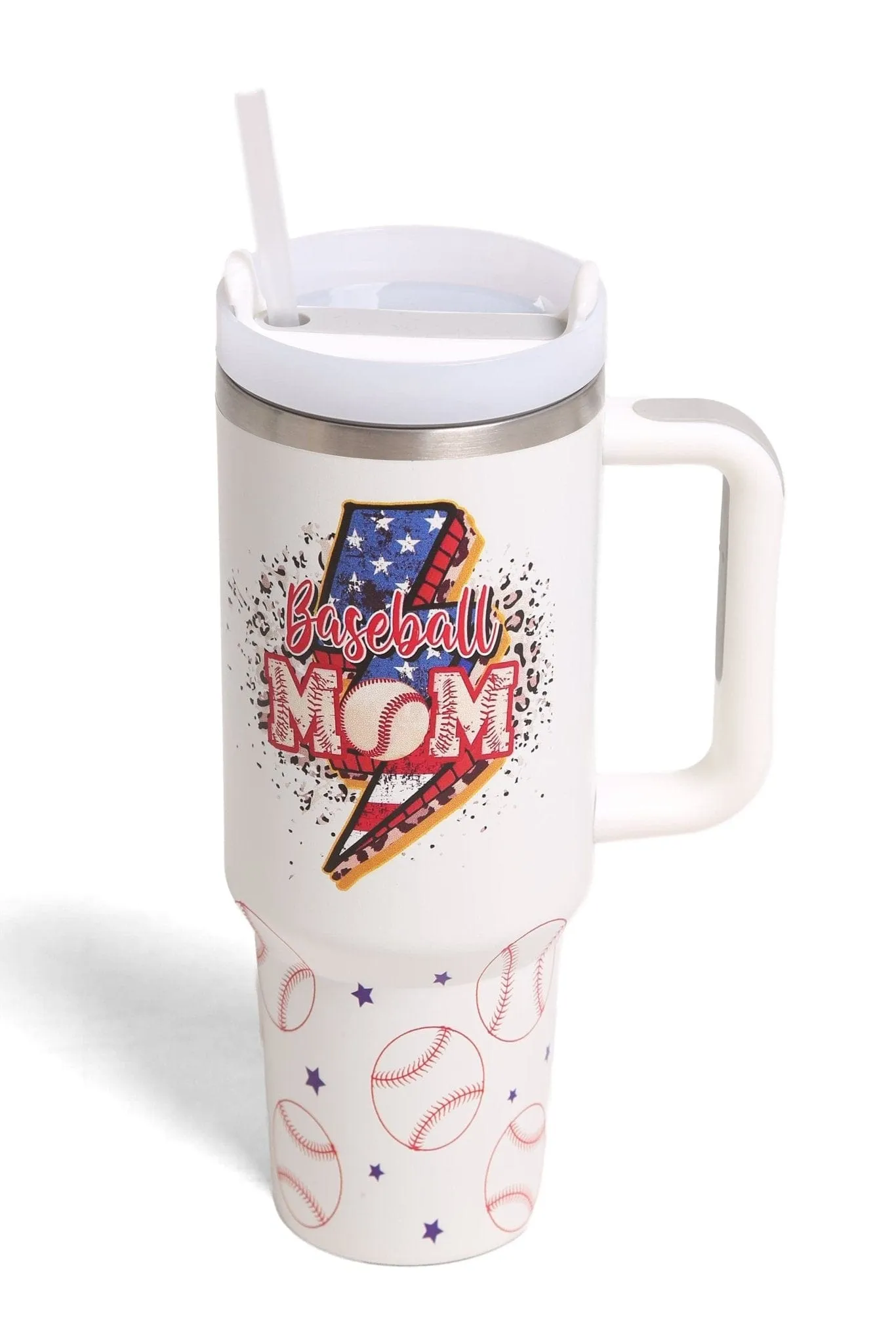 TUM809 Baseball/Football Mom 40 Oz Tumbler With Handle