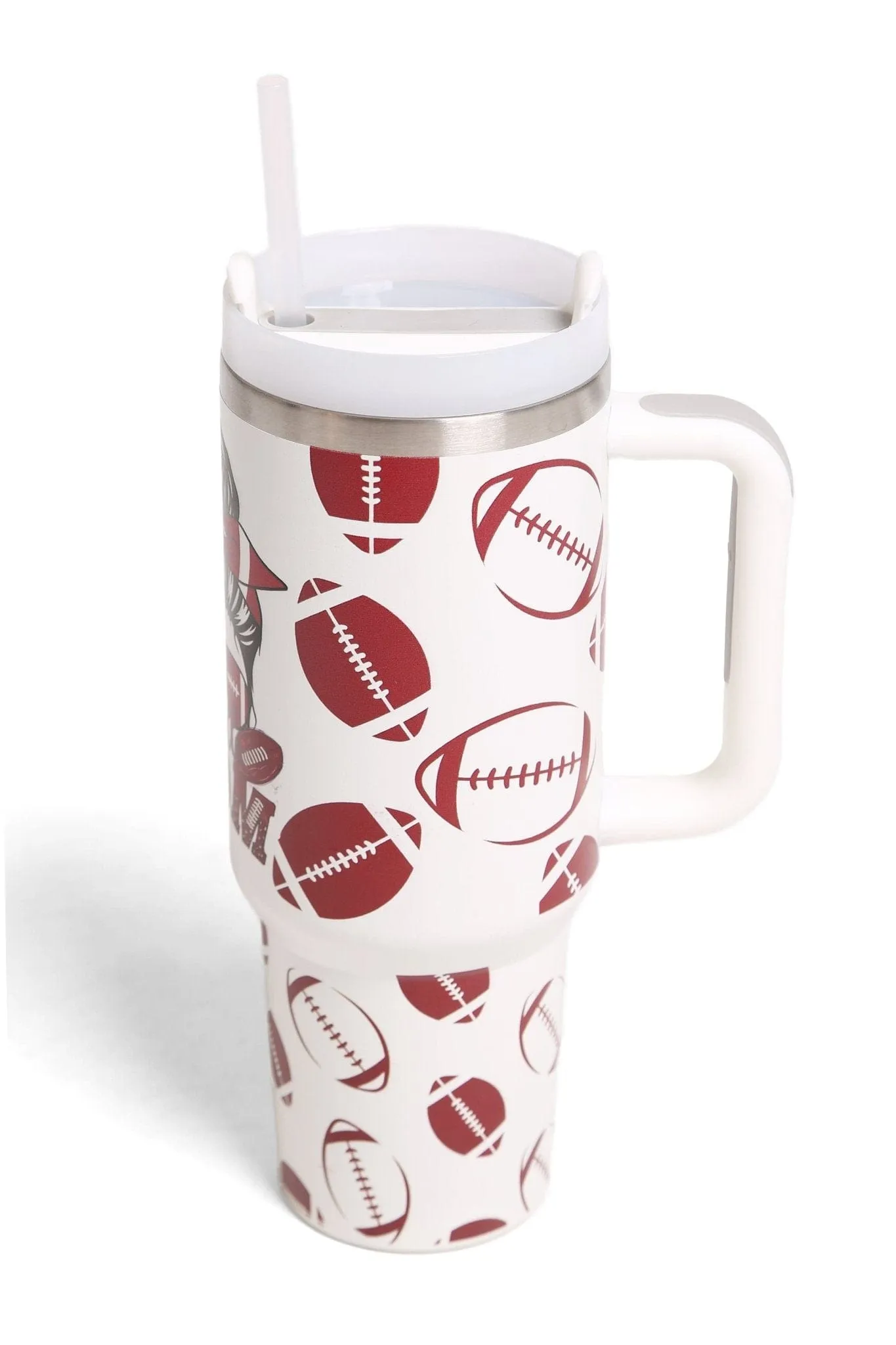 TUM809 Baseball/Football Mom 40 Oz Tumbler With Handle