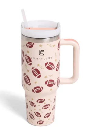 TUM840 Football 40 Oz Tumbler With Handle