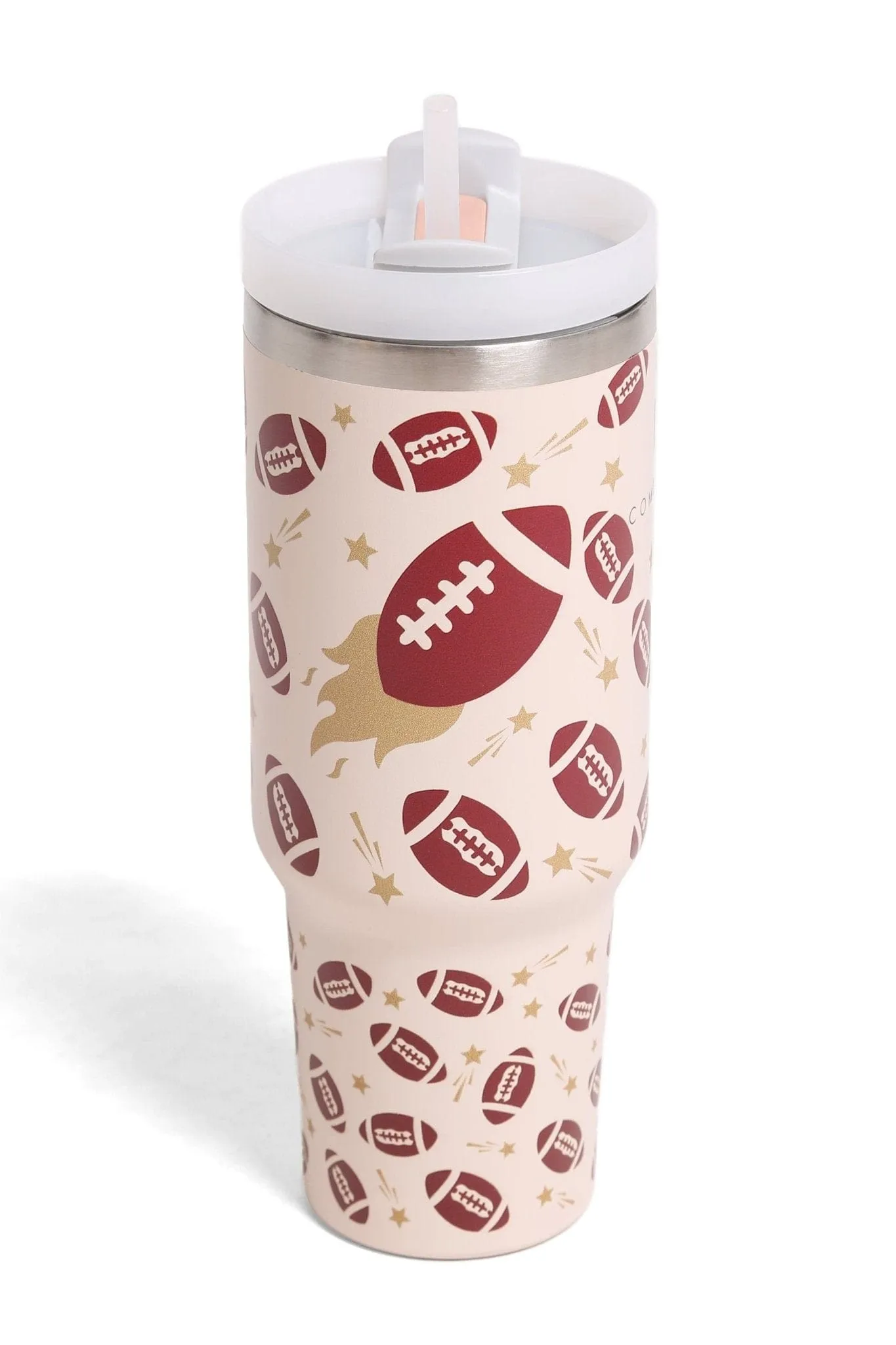 TUM840 Football 40 Oz Tumbler With Handle