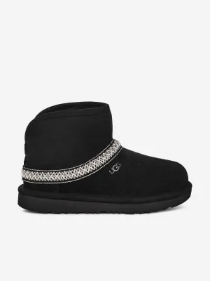 UGG Kids Classic Mini Crescent Boots in Black