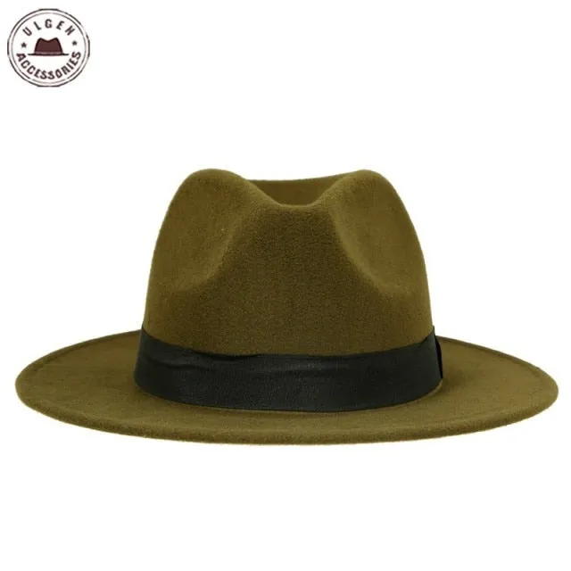 Vintage Unisex Wool Jazz Fedora Hat for Women and Men