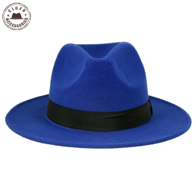 Vintage Unisex Wool Jazz Fedora Hat for Women and Men