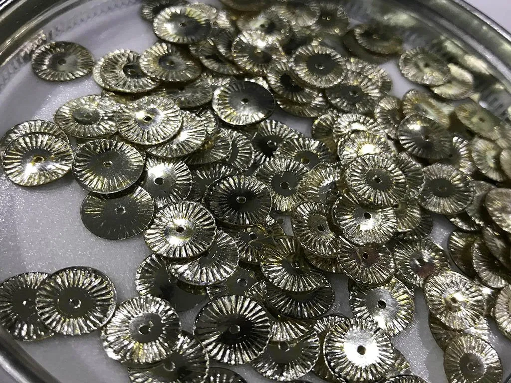 Water Golden Circular Chakri 1 Hole Plastic Sequins(Wholesale)