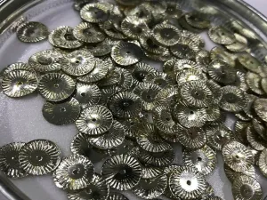 Water Golden Circular Chakri 1 Hole Plastic Sequins(Wholesale)