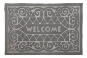 Welcome Easy Care Absorbent Door Mat in Grey