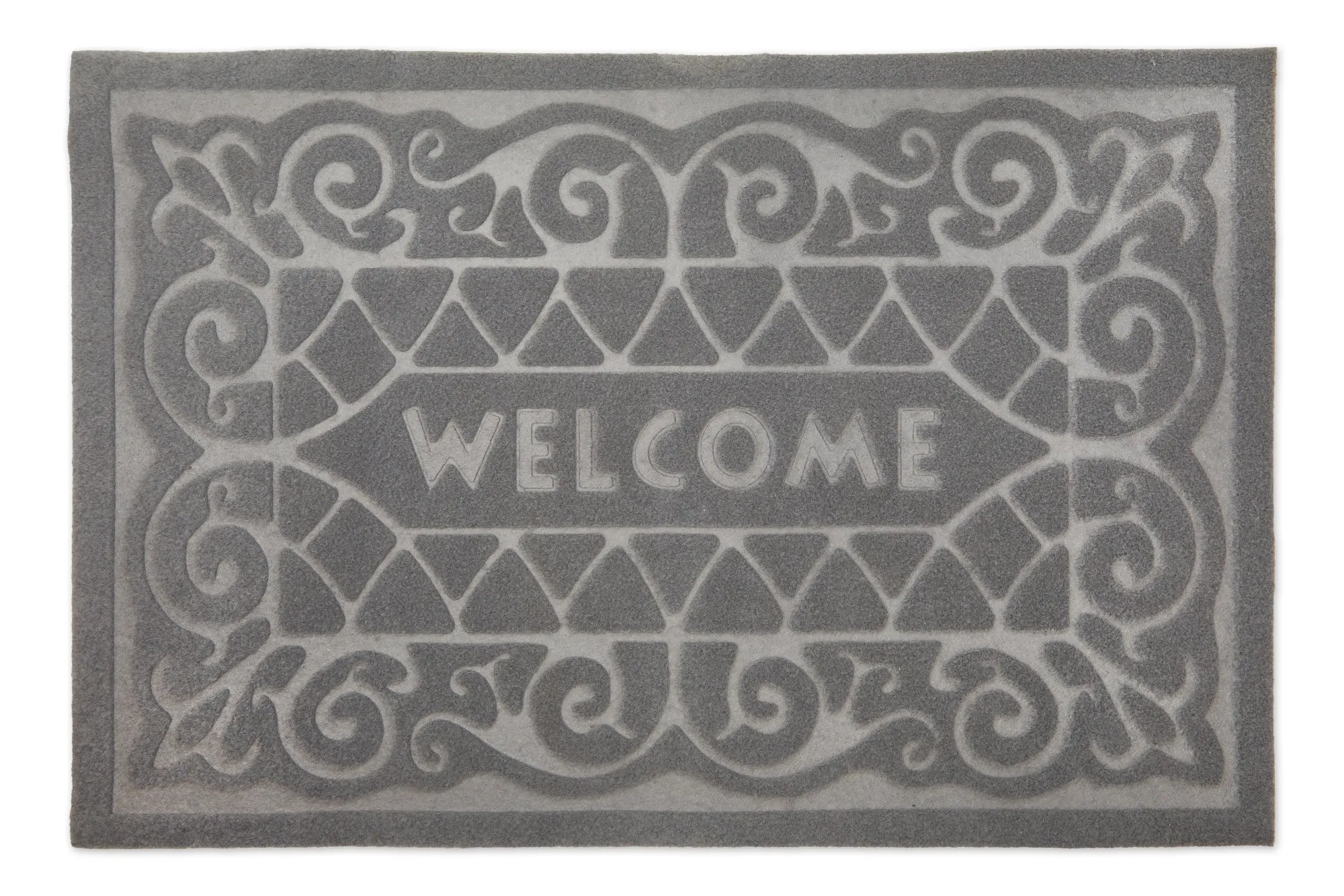 Welcome Easy Care Absorbent Door Mat in Grey