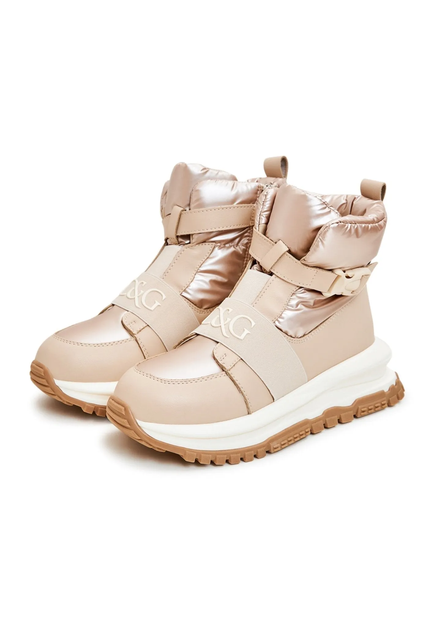 Winter Ankle Sneaker Boots - Beige