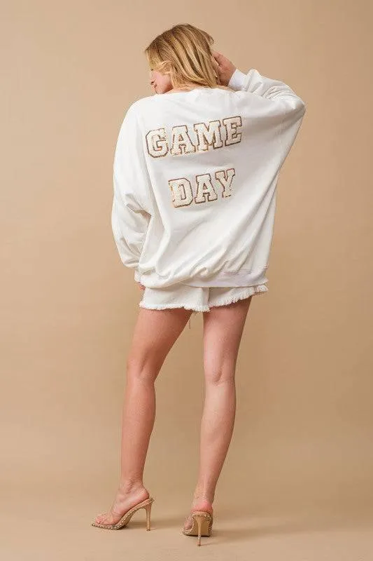 Women's Gameday Sequin Football Sweatshirt