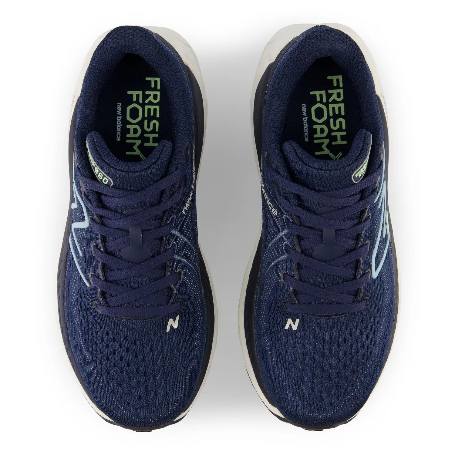 Women's New Balance Fresh Foam X 860v13 Color: Nb Navy with Bleach Blue and Green Aura