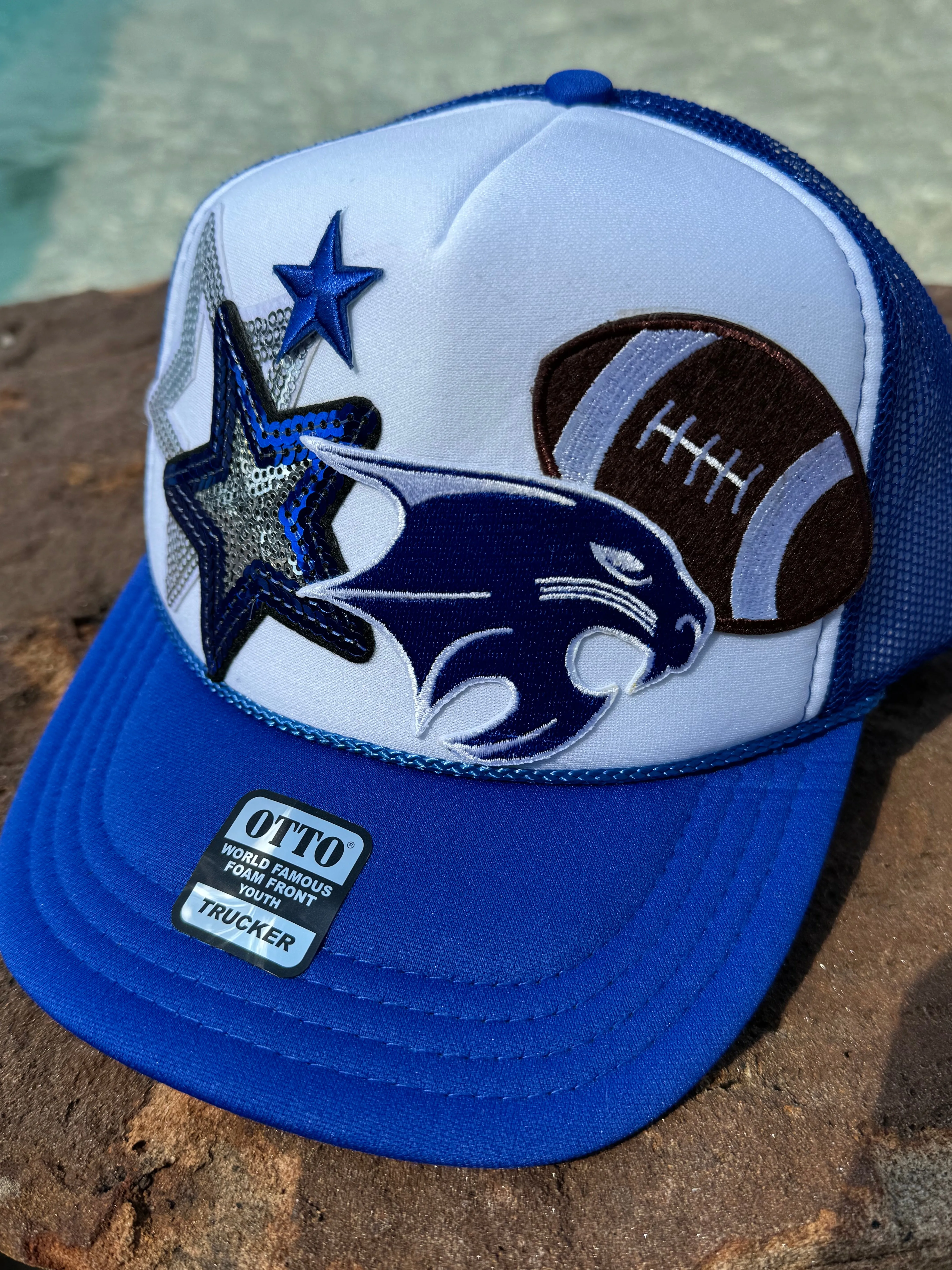 YOUTH Bobcat Trucker Hat in Royal Blue