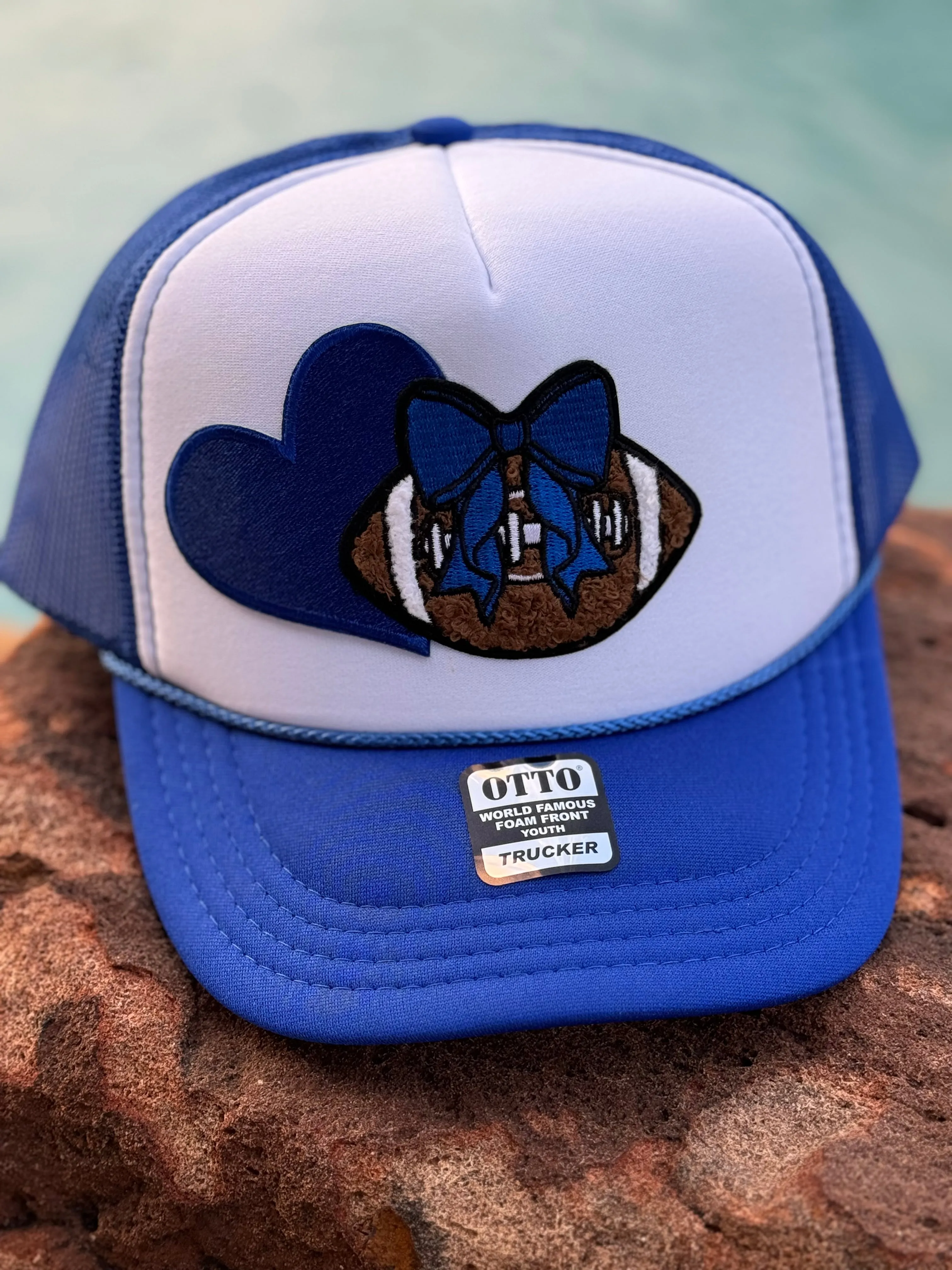 YOUTH Football Trucker Hat in Royal Blue