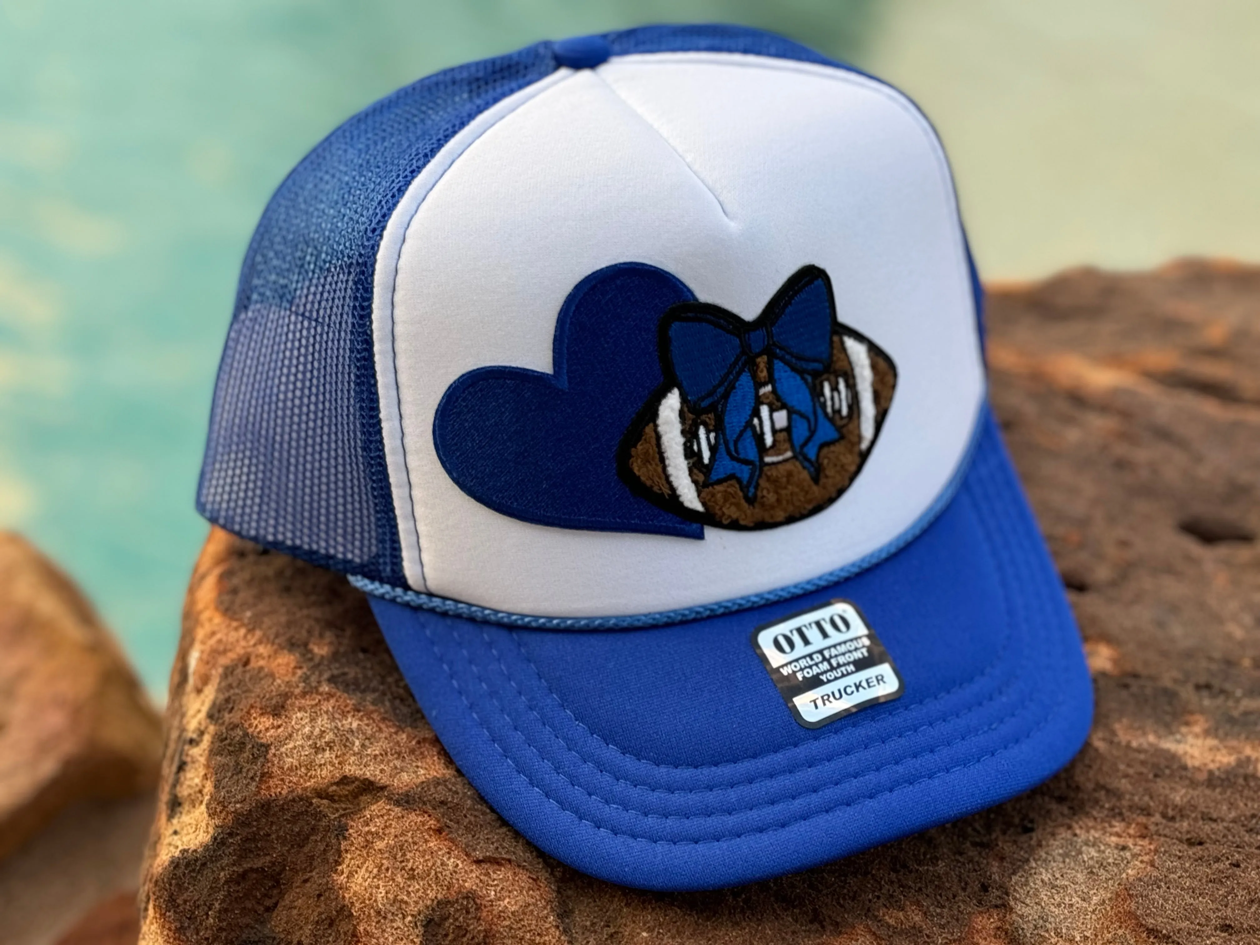 YOUTH Football Trucker Hat in Royal Blue